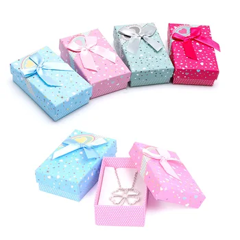

5*8cm Jewelry Bowknot Necklace Ring Earring Box Display Organizer Storage Holder gift boxes suit for ring necklace brooch