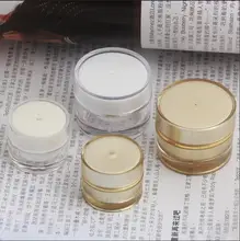

Free Shipping 5ml 10ml Golden Acrylic-Based Resin Lucifugal Empty Bottle jar Slap-up Eye Gel Cream Empty Cosmetic Containers