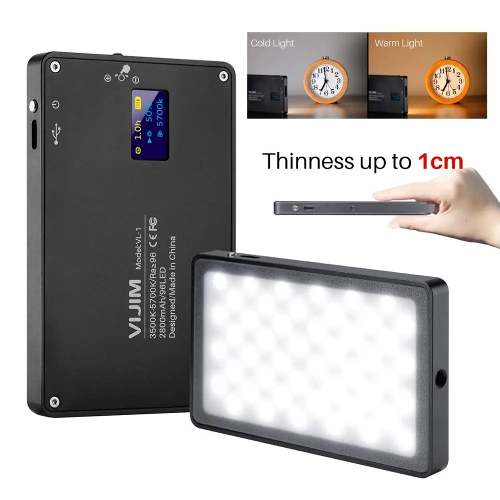 

VIJIM Dimmable DSLR LED Video Light Rechargeable Photo Studio Fill Lighting on DSLR Camera for Wedding Videomaker VS Aputure