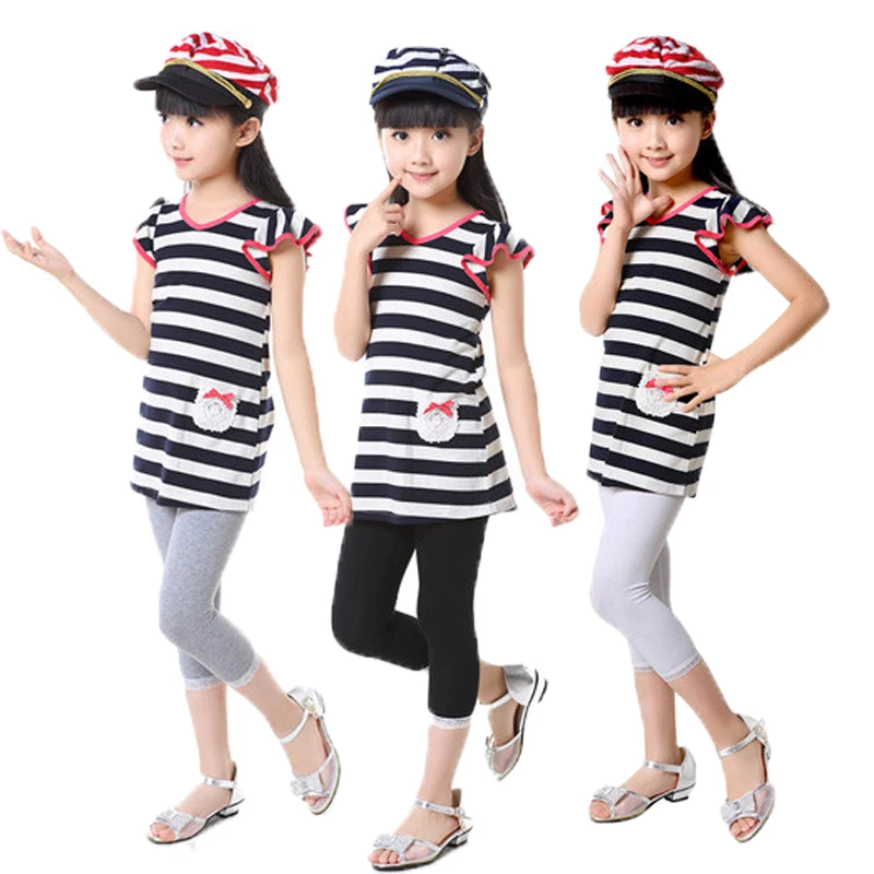 

girls Leggings 4-11 years old 3 colors optional lace children's calf-length pants cute Gift for girls all match Simple and cute