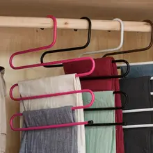 5 ярусов железные стеллажи S форма брюки вешалка для одежды шкаф для хранения организации сушки вешалка 1 шт