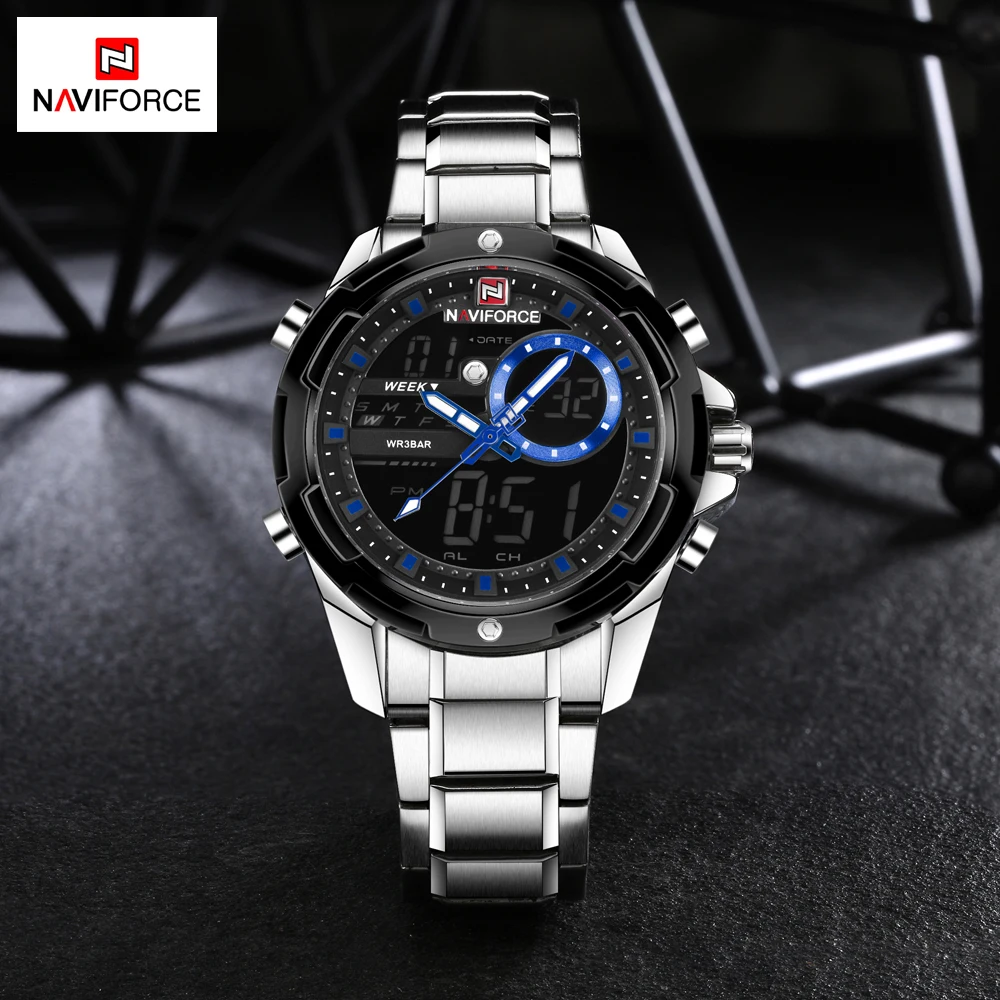 

Fashion Men Watches Luxury Brand NAVIFORCE Men's Quartz Analog LED Sports Watch Men Army Military Wrist Watch Relogio Masculino