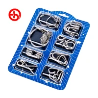 8Pcs/set Montessori Puzzle Metal Wire IQ Brain Teaser Brain Teaser Puzzles for Children and Adults Anti-Stress Reliever Toys E3 1