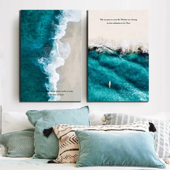 

Canvas Painting Wall Art Home Decoration 2 Pieces Seawave Beach Seascape Pictures Prints Modular Poster For Living Room Frame