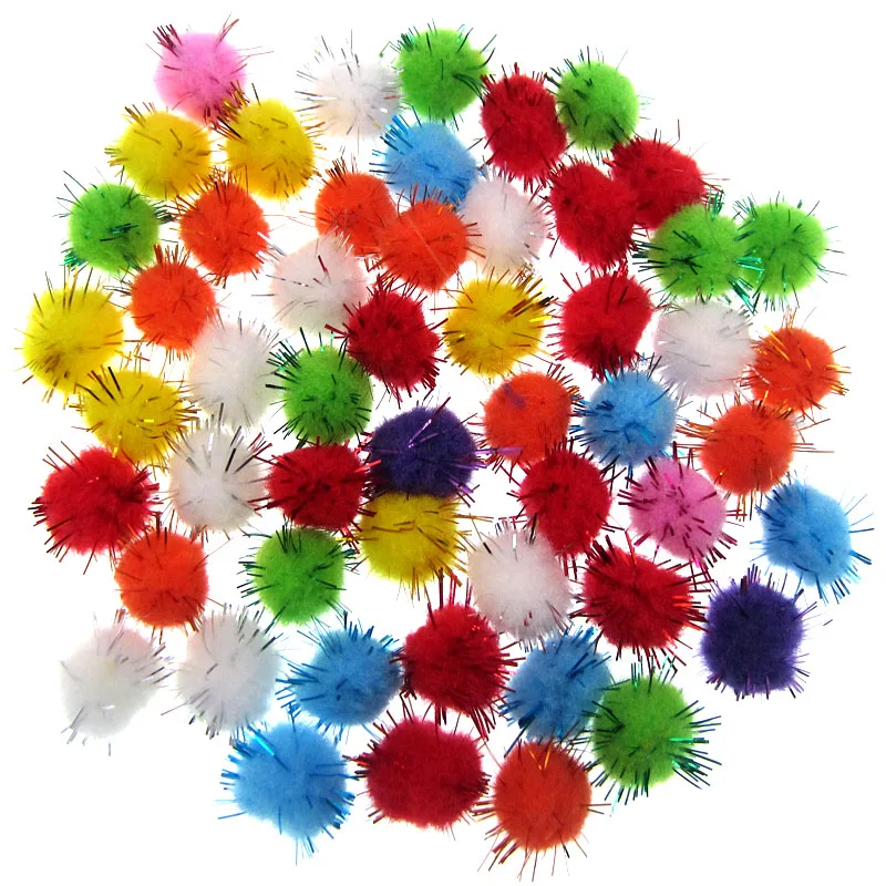 Description Picture 6 of item10/15/20/25/30mm Glitter pompoms soft pom poms balls Arts Toys DIY Craft Supplies Sewing Fabric pompoms wedding Home Decoration