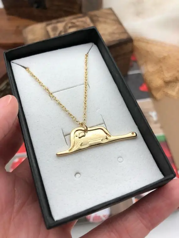 

10 Baby Elephant in Snake charm Necklace Little Le Petit Prince Necklace love Story Cartoon Image Cute Animal Necklace jewelry