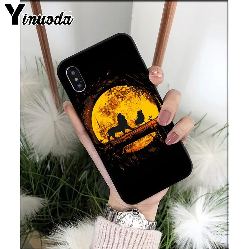 Yinuoda Lion King Simba TPU Мягкий силиконовый черный чехол для телефона iPhone 5 5Sx 6 7 7plus 8 8Plus X XS MAX XR - Цвет: A4