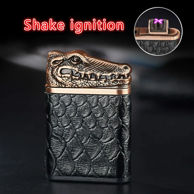 Shake ignition USB Lighter Arc Windproof Electric Lighters Plasma Rechargeable Flameless Leather Electronic Cigarettes | Дом и сад