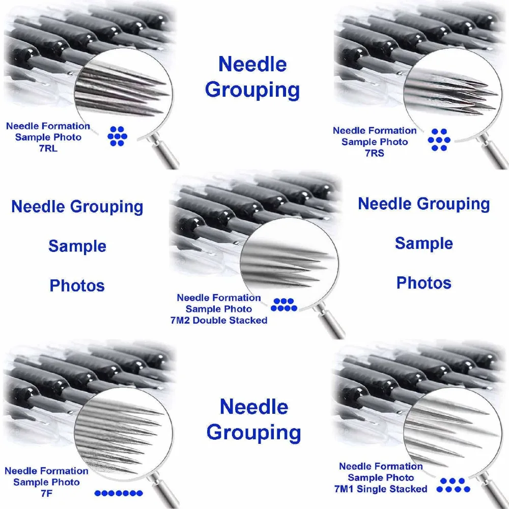 800 x одноразовые насадки для тату Облегающий комбинезон с подходящей иглы в ассортименте смешанные для набора чернил "(25 мм) LD-TG-H3690-800D