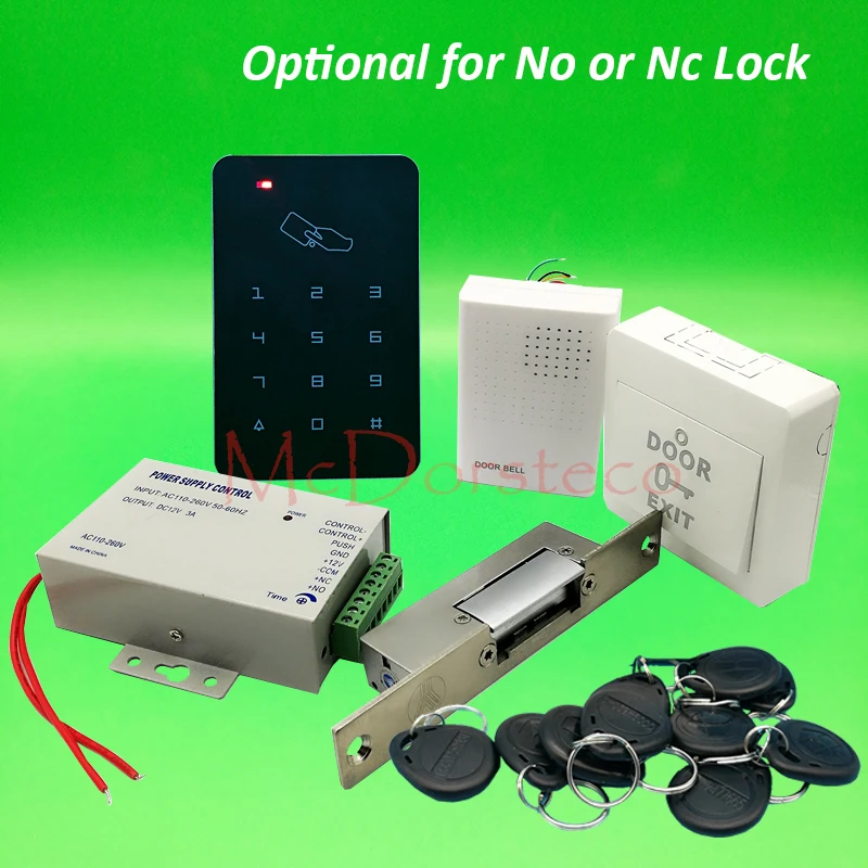 

DIY Rfid Door Access Control Kit Set With Narrow Type Electric Strike Lock Ys131 +10 RFID keyfob Card Full Access Control System