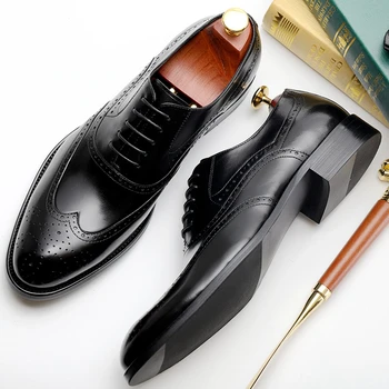 

High quality men shoes genuine cow leather Italian brand designer formal comfortable casual shoes