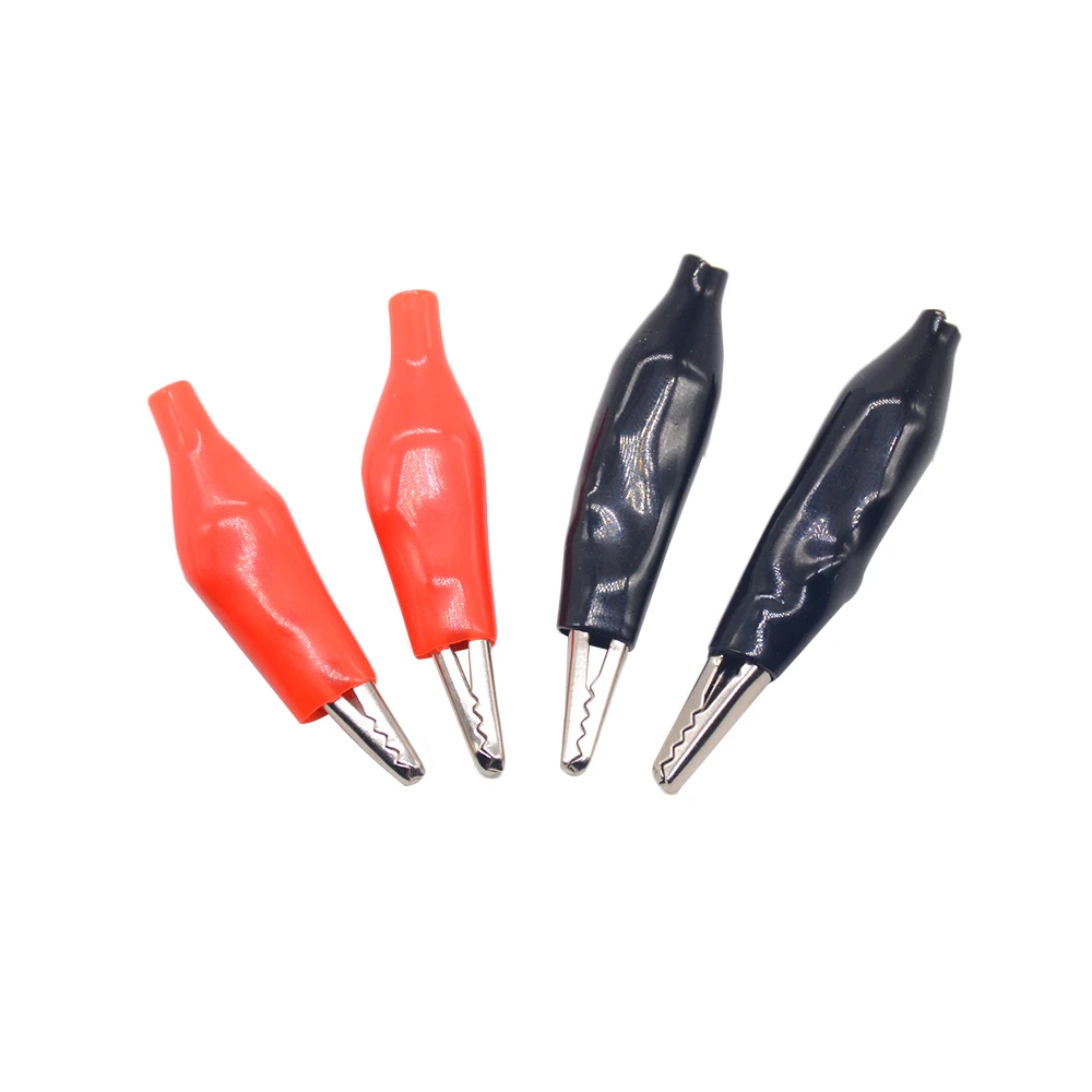 

10 Pcs/ lots Medium Insulation Boot Metal Alligator Clip Electric Test 35MM Lead colorful small crocodile clip Color random