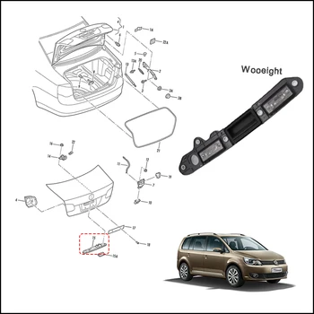 

1TD827574A For VW Golf Plus Passat B6 Touran Jetta Car Rear Trunk Lid Tailgate Shake Handle Bar License Light Plate w/ Micro Swi