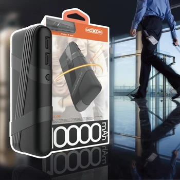 

MOXOM Power Bank 10000mAh Portable Charging Powerbank 10000 Slim Poverbank External Battery For Xiaomi Mi9 iPhone Free USB Cable
