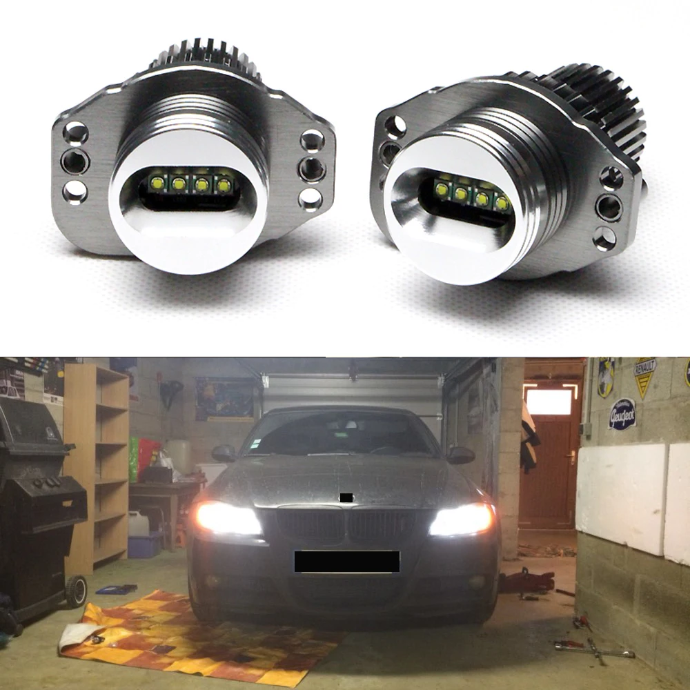 2x Halo Angel Eyes Bulbs For BMW Headlights E90 / E91 7000K Xenon White