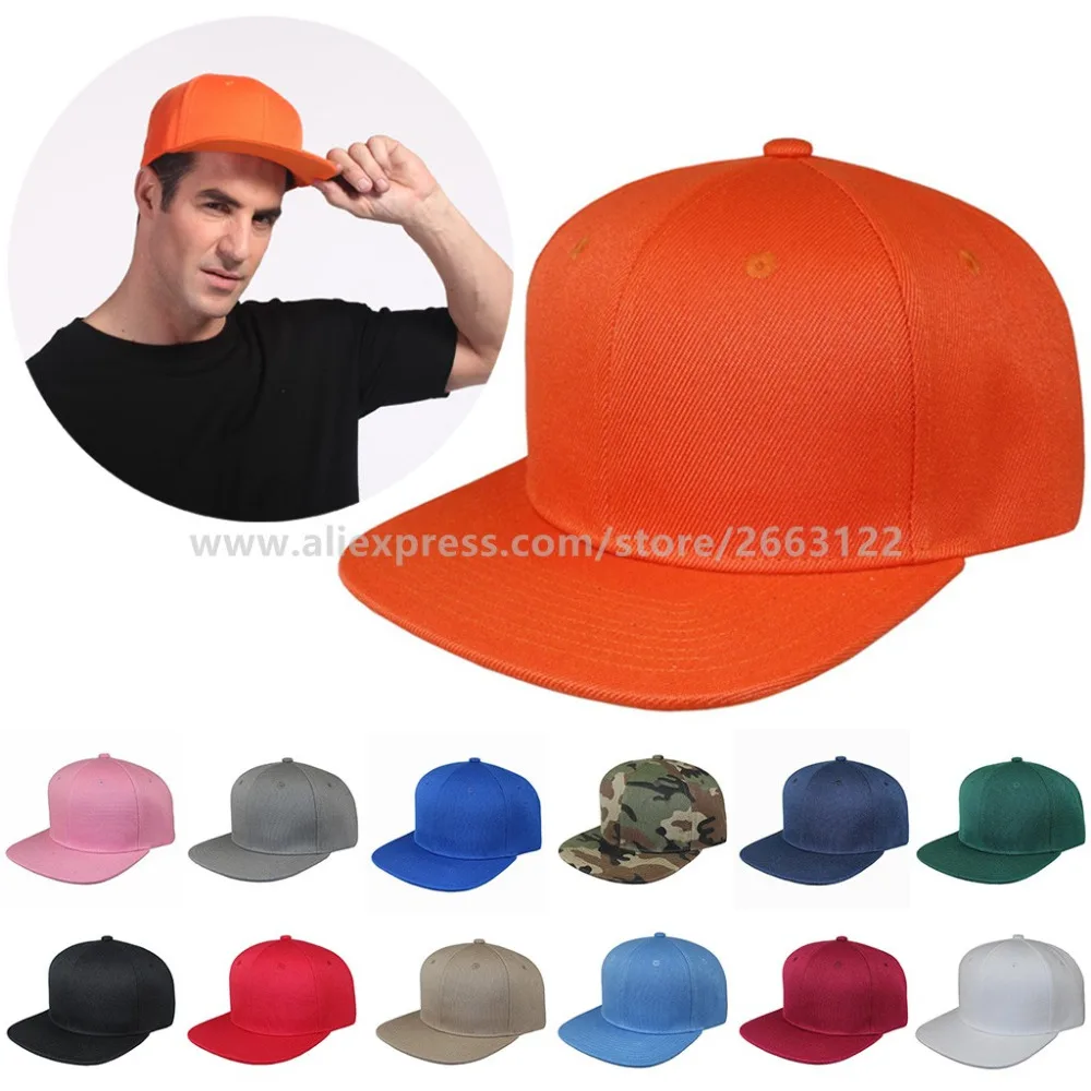 

Xuan Sun Basic 13 Colors Assorted Hip Hop Flat Visor Hat Women Snapback Unisex Casual Street Acrylic Baseball Cap Men