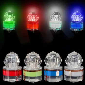 

10X ABS Mini LED Waterproof Fishing Bait Light Squid Fishing Lures Bait Deep Drop Diamond Underwater Fish Lure Lamp Lights