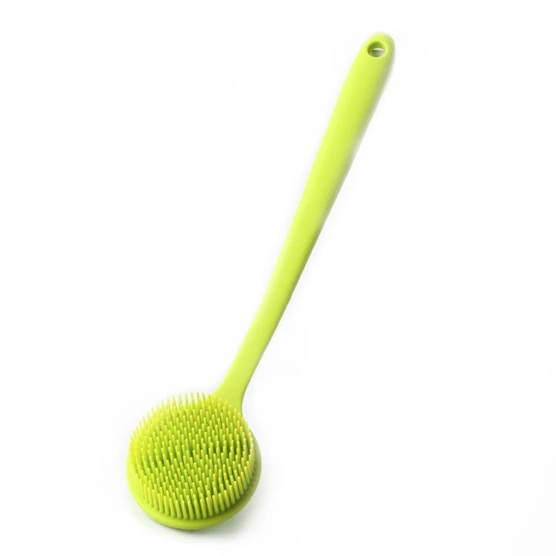 Soft Silicone Body Bath Shower Brush Back Scrubber Long Handle Skin Exfoliating Bathroom EK-New