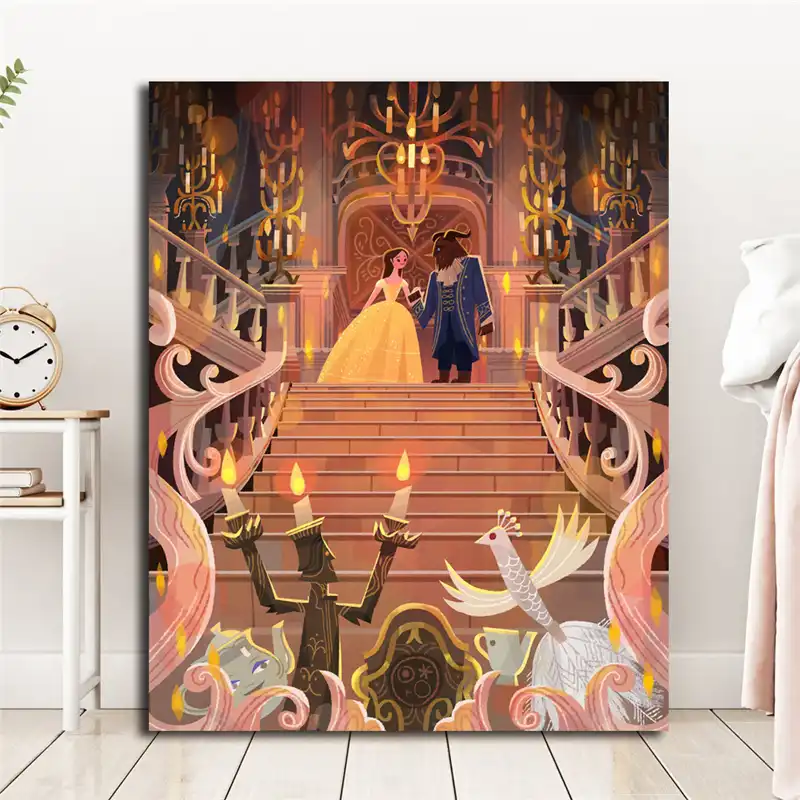 Beauty And The Beast Movie Illustrations Wall Art Canvas Posters Prints Painting Wall Pictures For Office Bedroom Home Decor Hd