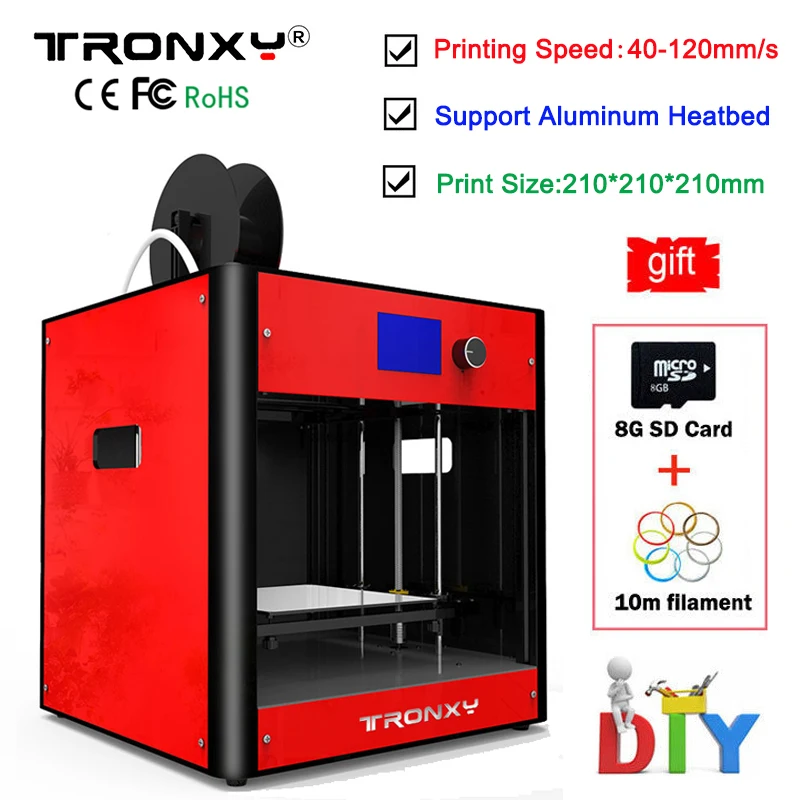 

2018 Metal 3D Printer kit 3d Printing High Precision colorful Desktop Printer High Quality Frame Reprap DIY Assembly +8G SD Card