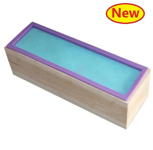 

Rectangle Silicone Soap DIY Mould with Wooden Box Homemade 42oz Soap Produce Soap Candle DIY Mold Cold Process Soap Making Mould