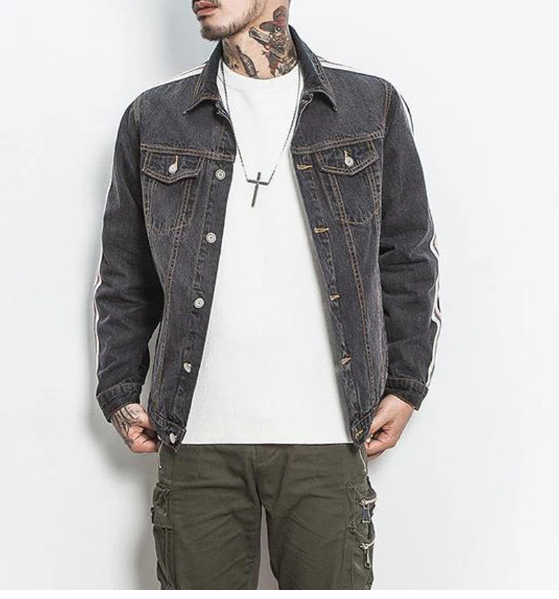Denim Jacket Men 5Xl Hip Hop     (4)