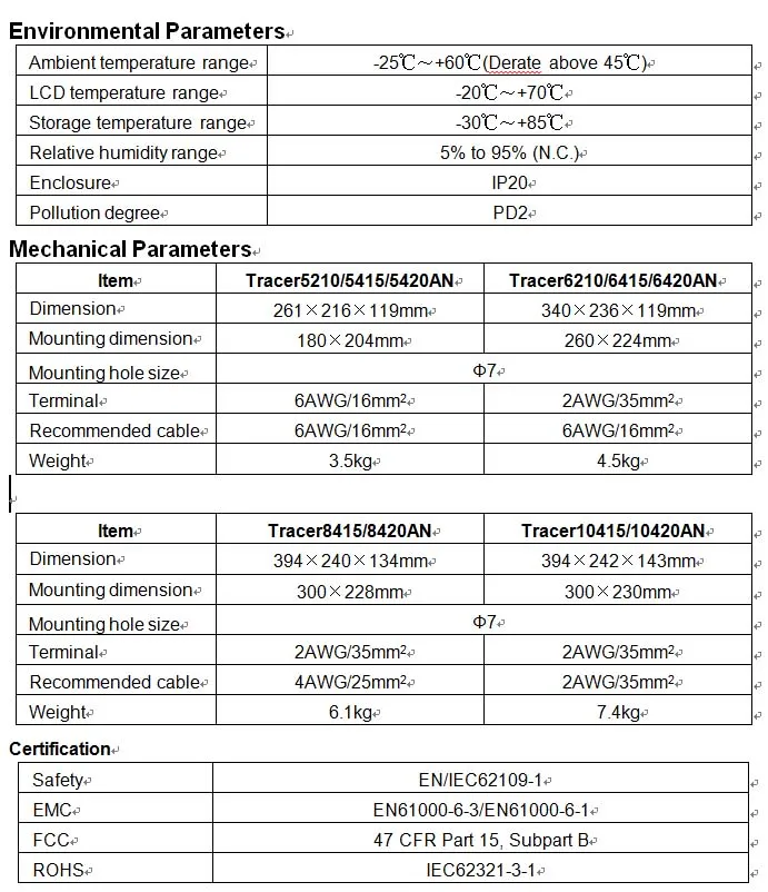 12v24v36v48vauto para Max Epever Mppt 50a pv Controlador Carregador Solar 150v 200v 5415an 5420an 6415an 6420an 8420an 100a 80a 60a para Max PV Controlador Carregador Solar 150V