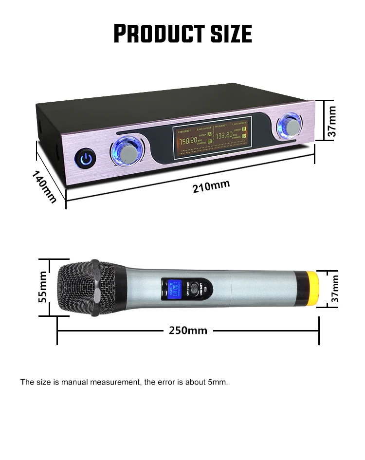 Дешевый UHF беспроводной микрофон с ЖК-дисплеем двойной беспроводной набор микрофонов MU-589 для студийной звукозаписи ТВ-приставка аудио микшер