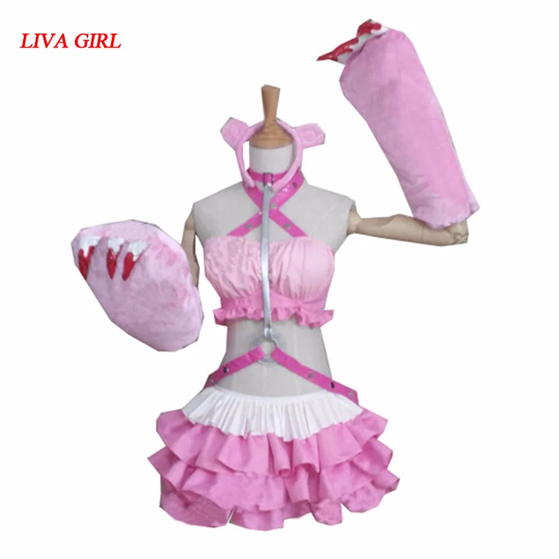 Anime Super Sonic Roze Cosplay Jurk Super Sonico Lolita Cos Kostuum Anime Super Sonic Roze Cosplay Jurk Super Sonico Lolita Cos Kostuum