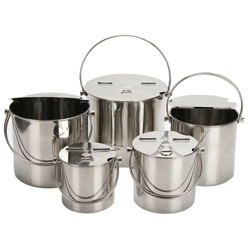 

Stainless Steel Ice Bucket Portable Flip Lid Ice Pail Cold Food Container Beer Bottle Barrel Outdoor Dinnerware Drinks Box 1pcs