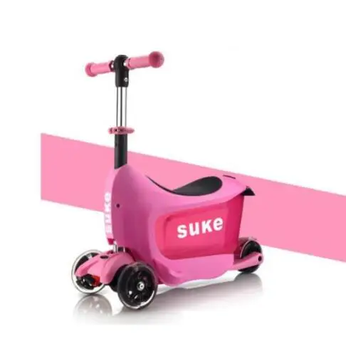 CARRYLOVE детская ленивая сумка с колесами детский скутер чемодан на колесах - Цвет: rose