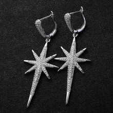 GODKI Роскошные Звездные огни полный микро кубического циркония Проложить для женщин Свадебные обручение Huggie серьги ювелирные изделия наркомании