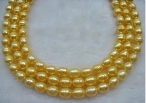 

Jewelr 004665 baroque 12mm Australian south sea gold pearl necklace 48inch
