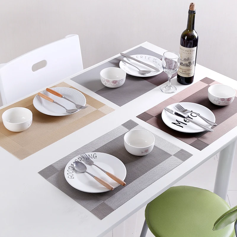 Rectangle Table Insulation Pad Solid Placemats Non Slip Table Mat Kitchen Accessories Decoration Home Pad Tableware Mats