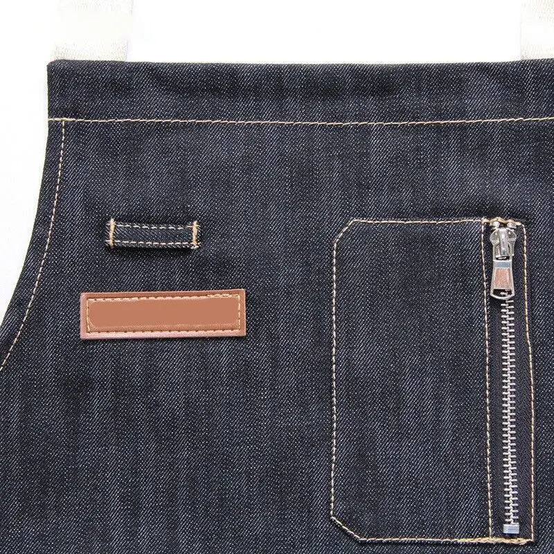 New Fashion Antifouling Kitchen cooking Denim apron for Woman and man Restaurant work apron Pinafores Tablier Unisex adult apron