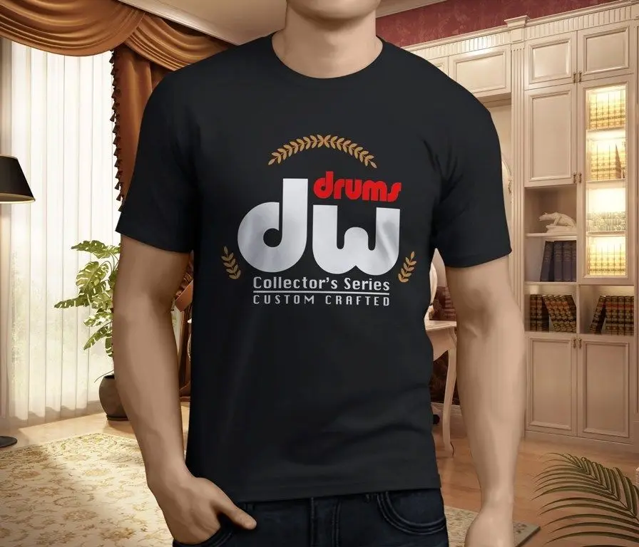 New Cool Dw Drums Collectors Series Custom Crafte Men's Black Tshirt