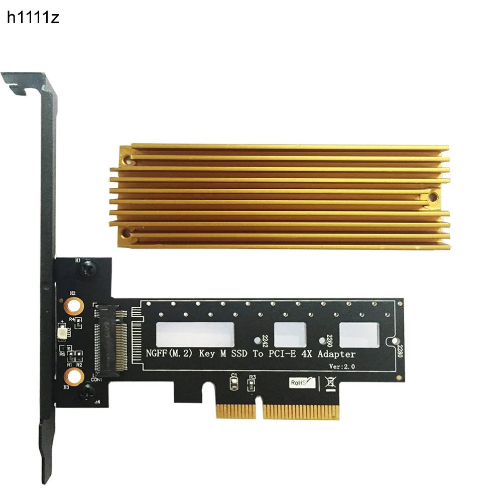 Переходник PCI Express 3 0 X4 на M.2 NVMe AHCI SSD M Стандартная плата с полной скоростью E