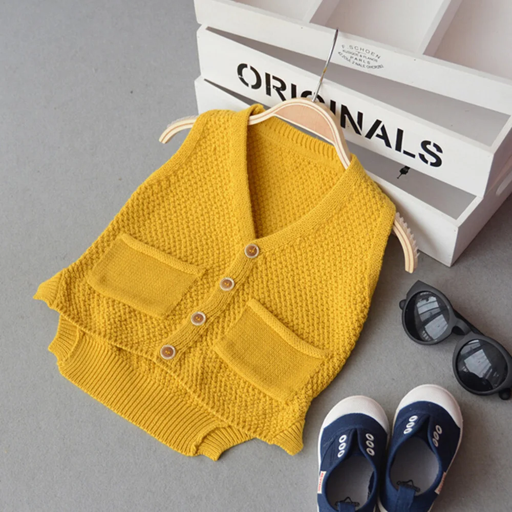 SMDPPWDBB 1 5Y Baby Boy V neck Sweater Vest Children Sweatercoat Kids