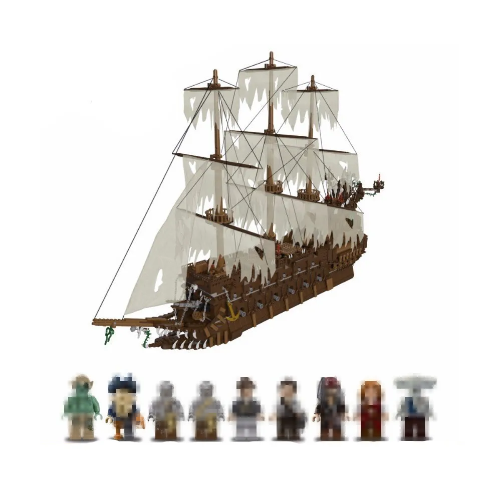 

3652Pcs The Flying The Netherlands Ship Building Blocks Pirates of The Caribbean Movies Series MOC Bricks Boys Gift