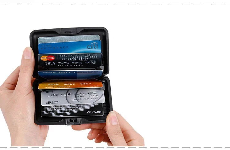 Металлический держатель для кредитных карт, профессиональная защита для ID карт, безопасные кошельки с защитой от дегаузии, блокировка RFID, маленький чехол для карт, контейнер
