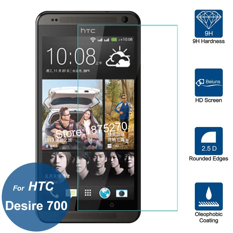 For HTC Desire 700 Screen Protector 2.5D 9H Explosion-proof Tempered Glass Toughened Protective Film On 709D 7060 7088 Dual Sim | Мобильные