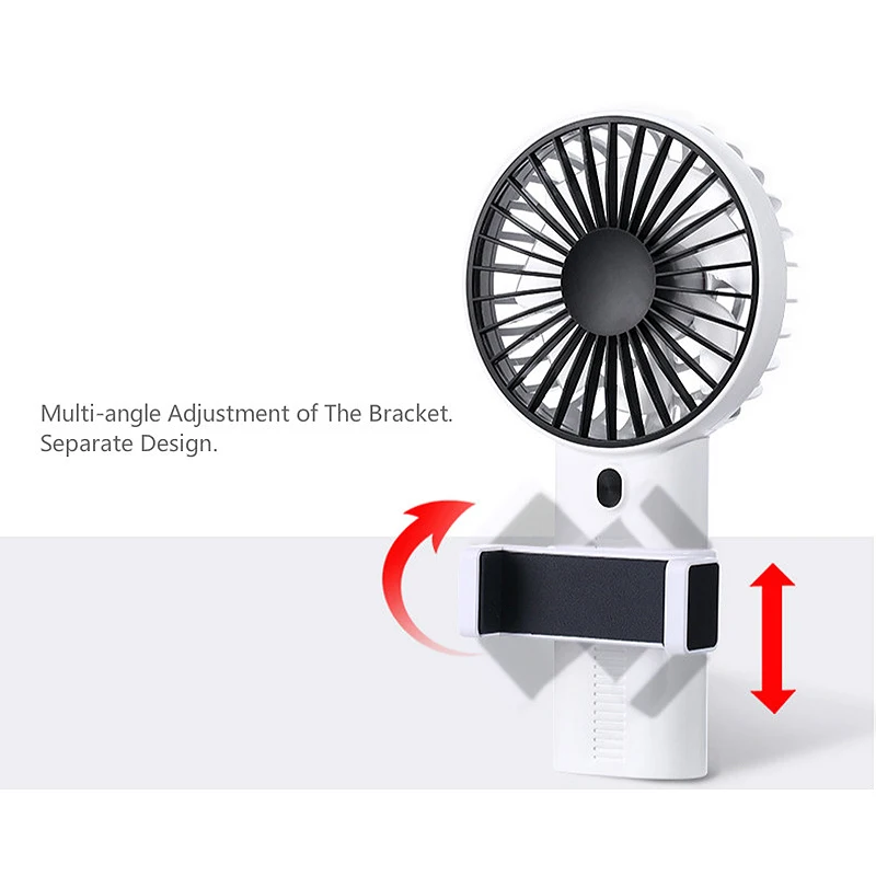 Мобильный телефон кронштейн переносной мини-вентилятор Usb перезаряжаемые кондиционер лето кулер вентилятор (белый)