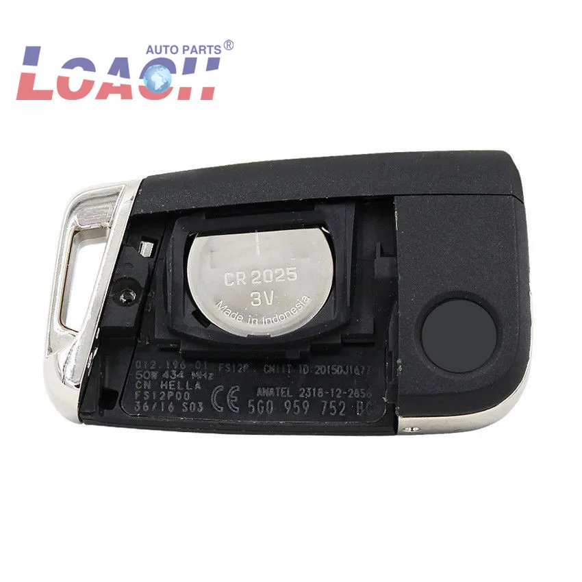 5E095973D OEM умный дистанционный ключ для Volkswagen VW 434MHZ ID48 чип с необработанным лезвием оригинальная
