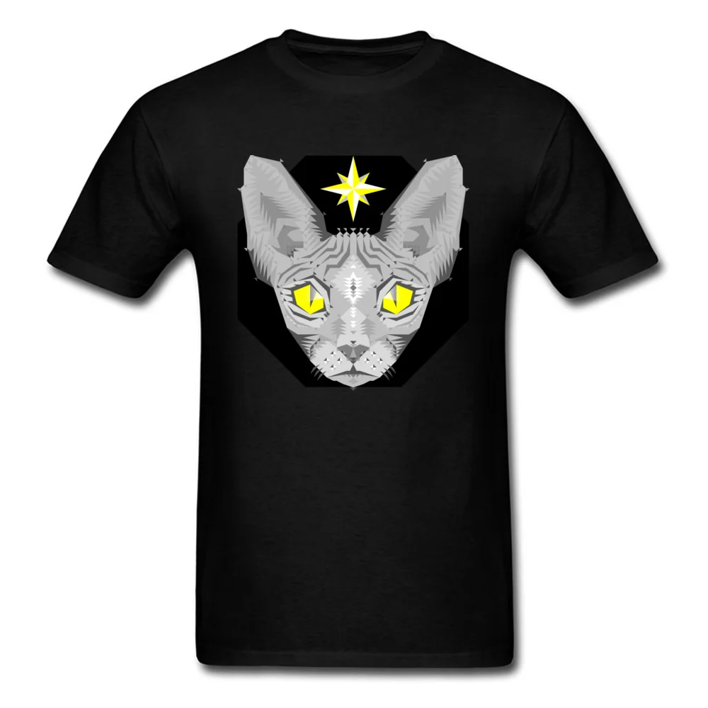 Geometric Sphynx Cat 2018 T shirt Canadian Hairless New Arrival Men