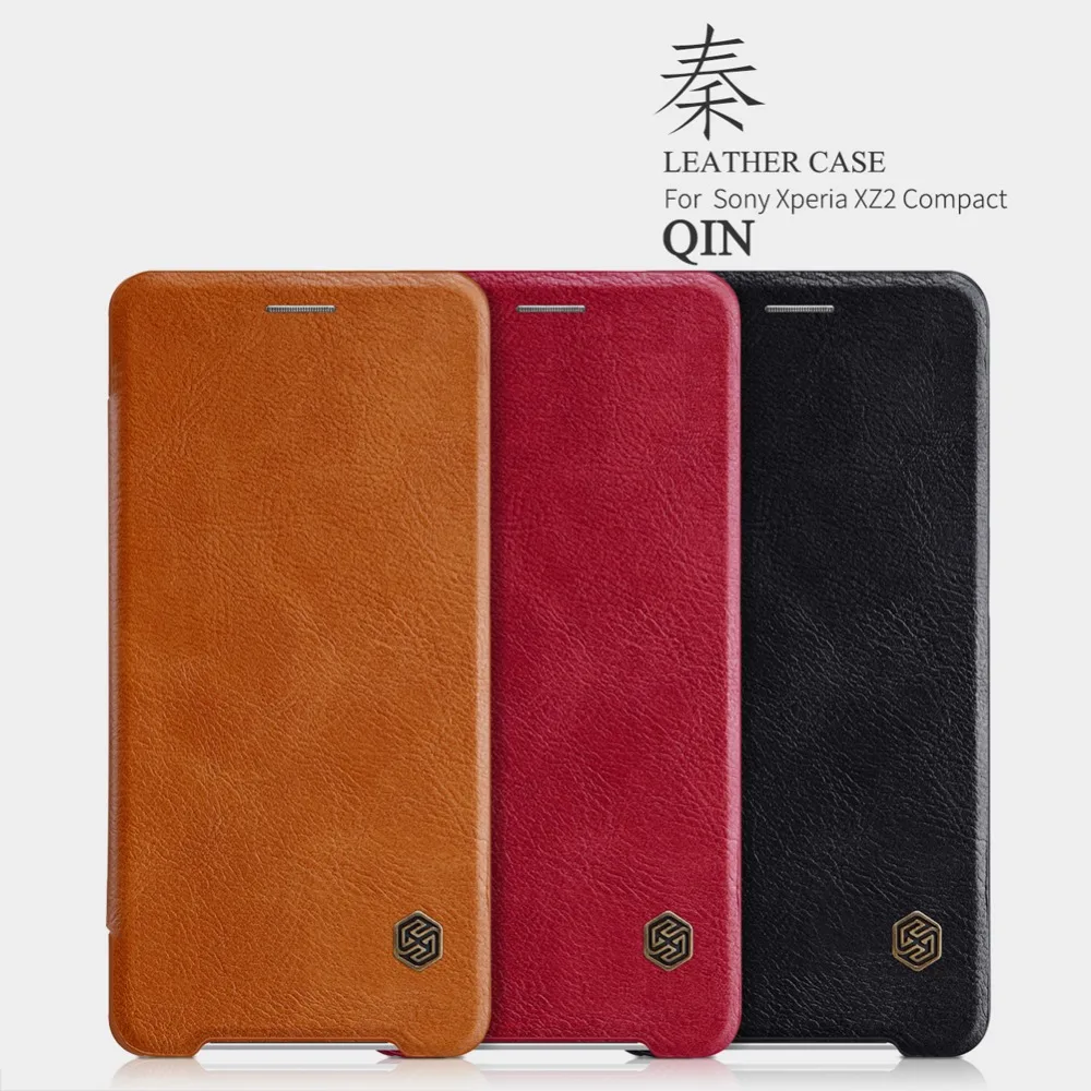 

case for sony Xperia XZ2 Compact case cover Nillkin vintage Qin flip cover PU Leather plastic wallet phone bag cover capa