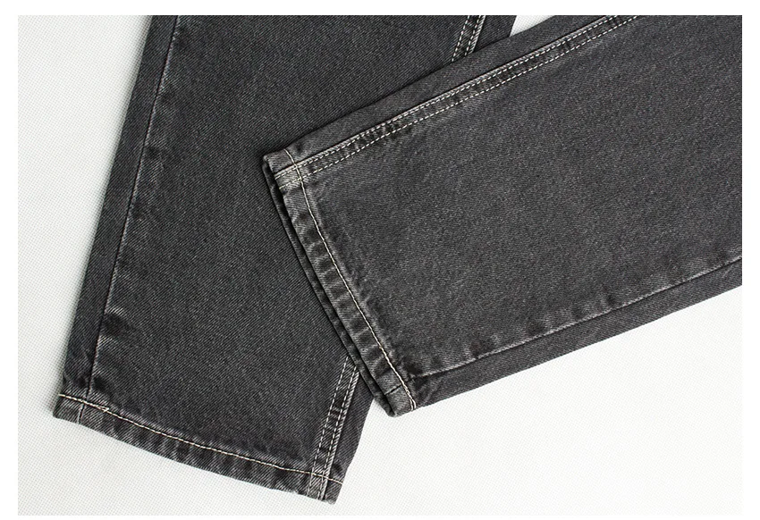 LOGAMI High Waist Straight Jeans Woman Casual Boyfriend Jeans For Women Denim Pants Dark Grey LOGAMI High Waist Straight Jeans Woman Casual Boyfriend Jeans For Women Denim Pants Dark Grey