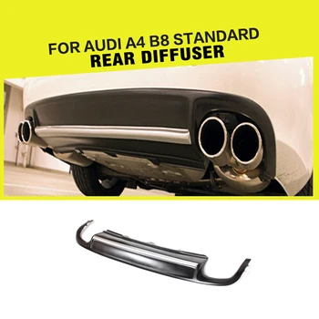

PU Car Rear Bumper Lip With Silver Painted Trim Bumper Guard for Audi A4 B8 2009 - 2012