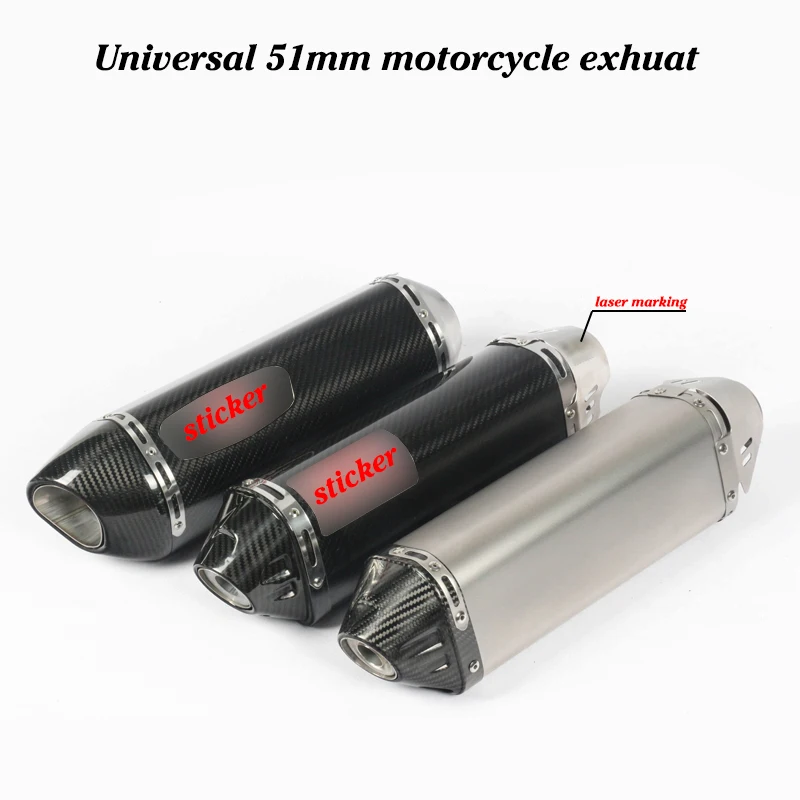 Motocicleta Universal tubo de Escape para CBR500R Ninja 400 R3 F800GS para YAMAHA R6 de fibra de carbono silenciador con DB asesino