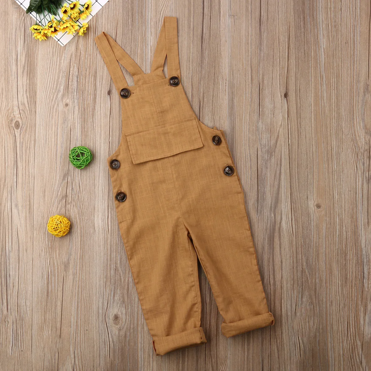 Baby Summer Clothing Linen Toddler Kid Girl Overalls Romper Jumpsuit Clothes Suspender Pants Solid Outfit 0-3T