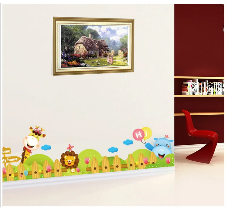 Zoológico de dibujos animados pared sticker Decal Kids Nursery Wall